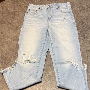American Eagle Outfitters Light Wash Distressed Boyfriend Jeans
